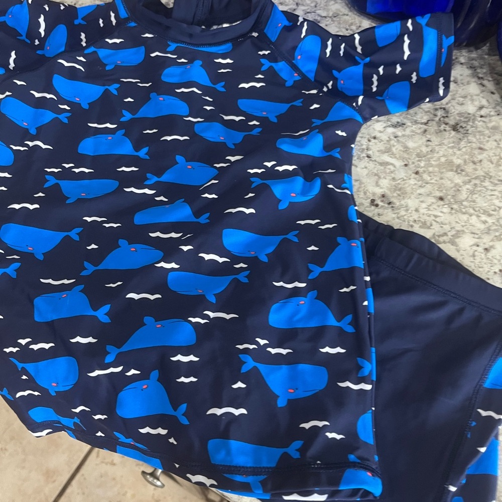 Blue Rashguard with Dynamic Shark Print Boys size 6-9
Months